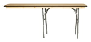 In image of an unstable table because the legs are placed in the middle and only one side. 