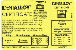 Identally Certificate